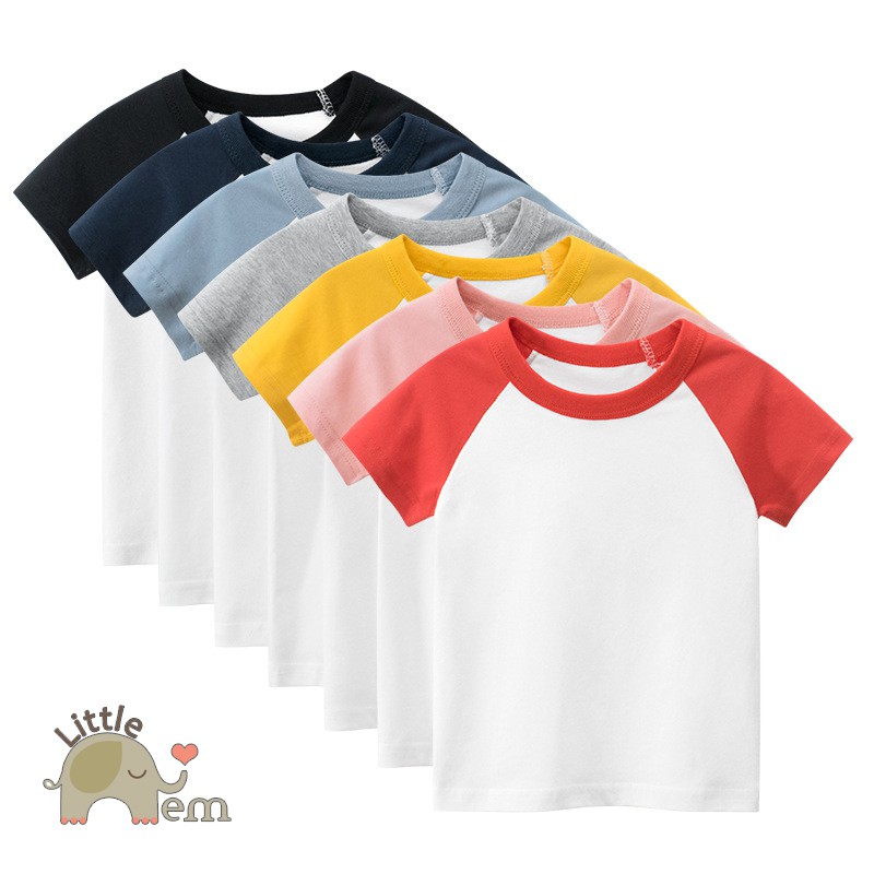 Áo bé trai/ bé gái cotton 27Kids cộc tay _ Raglan 7 màu