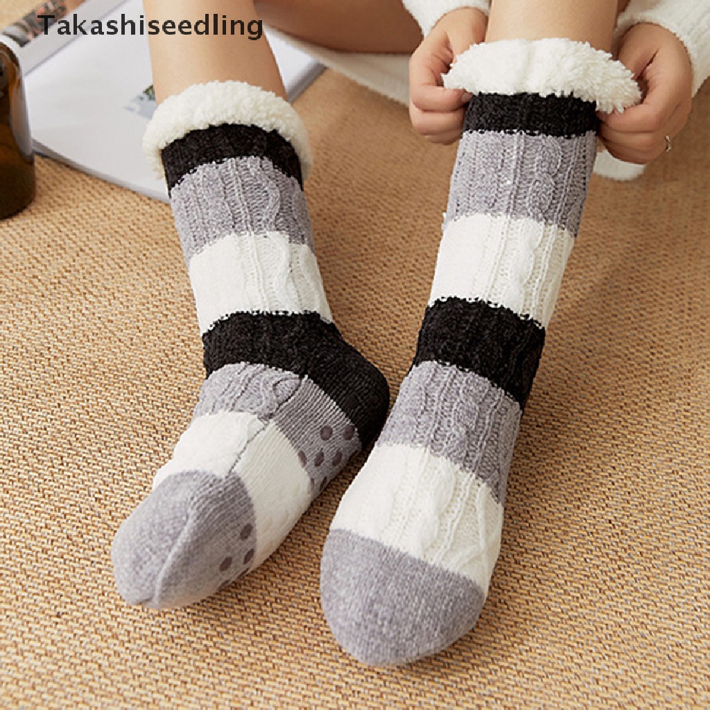 (Takashiseedling) Vớ Đi Trong Nhà Lót Lông Cừu Dày Giữ Ấm Mùa Đông Mới Dành Cho Bạn Nữ Bán Chạy