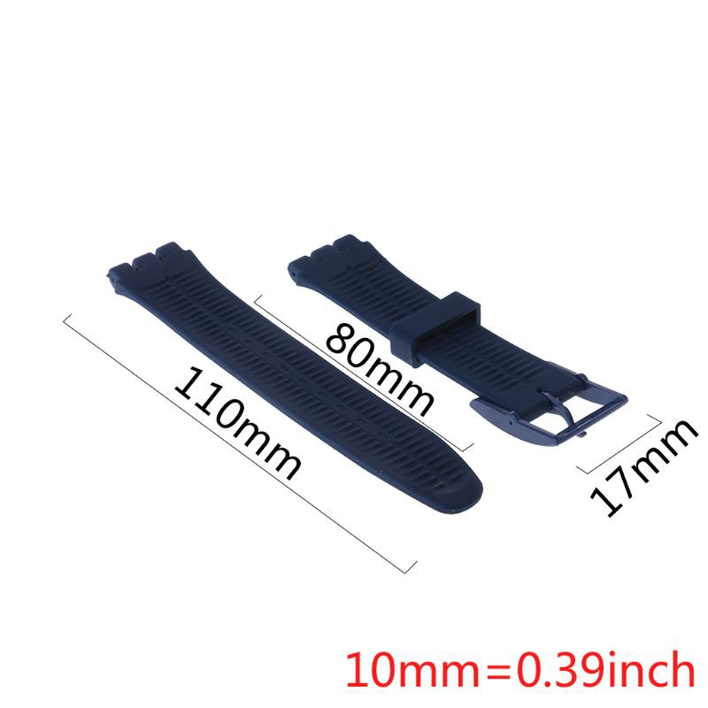 VIVI Watch Band Strap Buckle Watchband Waterproof Wristband Silicone Rubber for Swatch 16mm 17mm 19mm 20mm Replacement Accessories