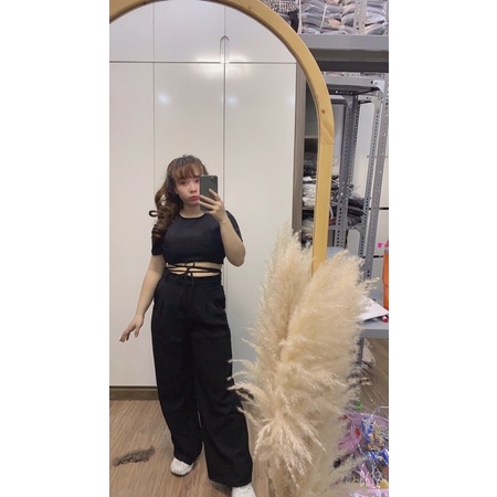 SET ÁO CROPTOP + QUẦN ỐNG RỘNG BIGSIZE 60-90kg (có size)