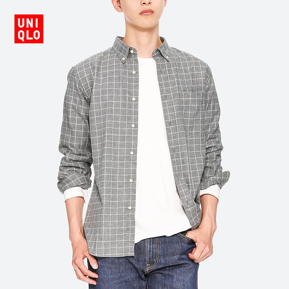 Sơ mi nam flannel Uniqlo