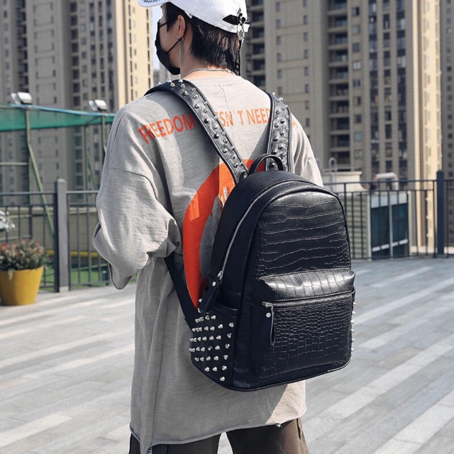 [SIMONROOM] Balo Đinh Tán Unisex Bigsize Ullzang Korea