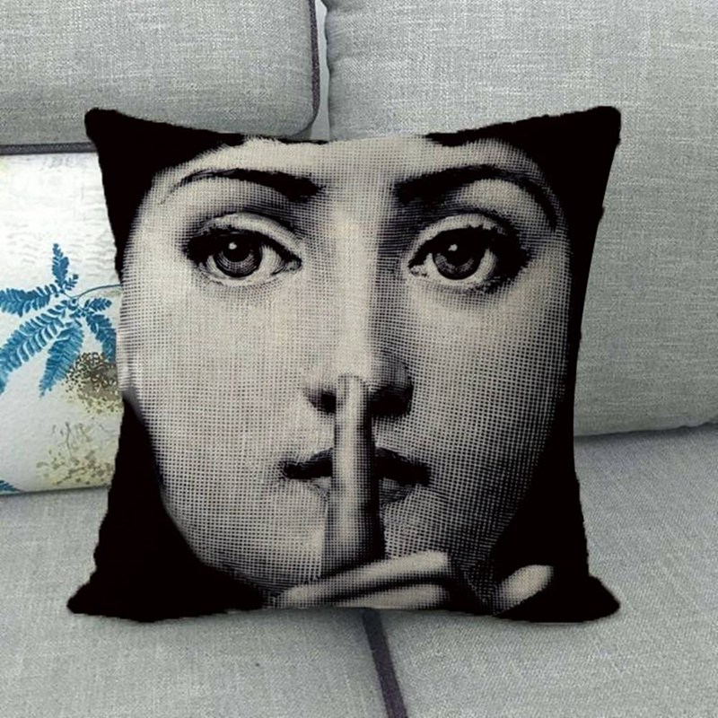 Vỏ Gối Tựa Lưng Vải Lanh Cotton 18 '' Piero Fornasetti