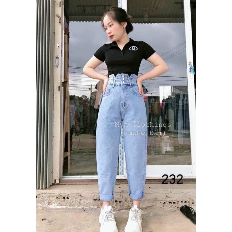 [Mã FAMAYWA giảm 10K đơn 50K] QUẦN BÒ - JEANS BAGGY CẠP KHUYẾT