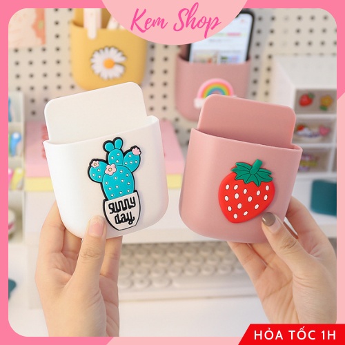 Kệ dán tường đa năng dễ thương Kem Shop, khay treo tường để bút/ điện thoại/ điều khiển, khay dính tường - K301