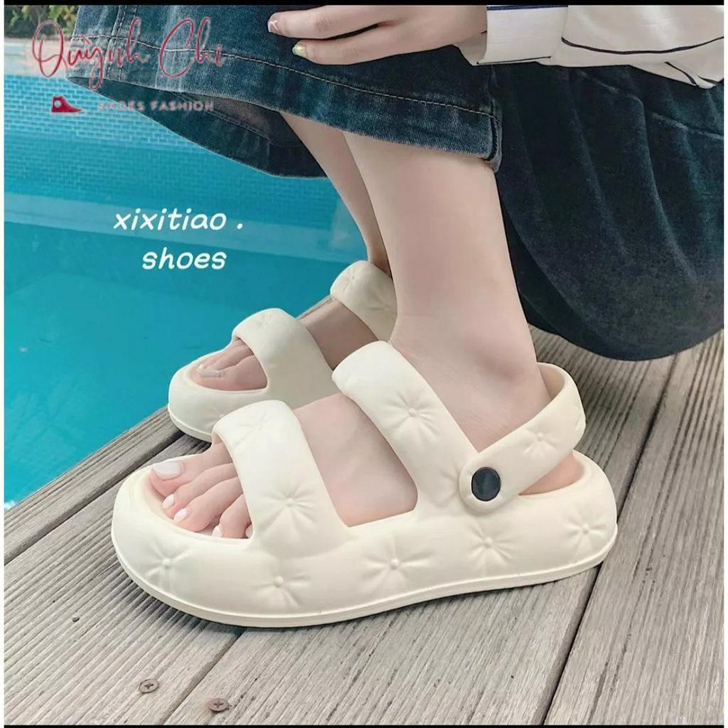 Dép Sandal Đế Bằng Cao 4 Cm , Dép Quai Hậu Nữ Đế Cao Chất Liệu EVA Siêu Nhẹ XiXiTiao TB533