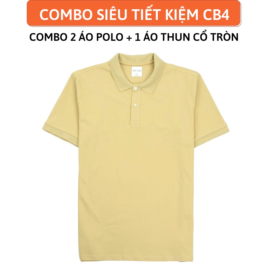 Bộ 2 áo polo 1 áo thun cổ tròn 100% PERFECTMEN basis COMBOCB3