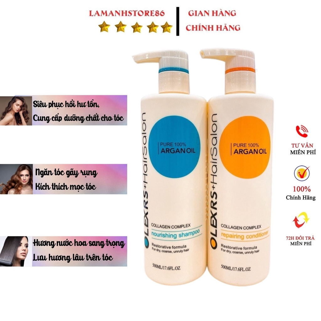 Dầu Gội Xả Olexrs Hair Salon Cho Tóc Khô Xơ Hư Tổn Tóc Gàu Ngăn Rụng Tóc cặp 500ml-960ml hàng hiệu chính hãng