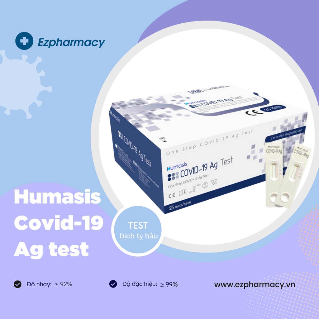 Dụng cụ kit test nhanh COVID-19 Humasis - Hàn Quốc