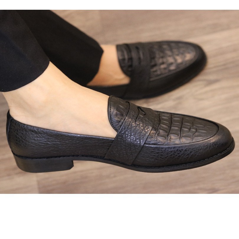 ( đủ Size) GIÀY DA NAM - DA BÒ THẬT 100% DẬP VÂN CÁ SẤU, ĐẾ CAO SU TỔ HỢP - MÃ X091 MÀU ĐEN HÀNG VIỆT NAM Real * > | BigBuy360 - bigbuy360.vn