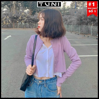 Áo Thun Gân Nút Lửng Tay Dài