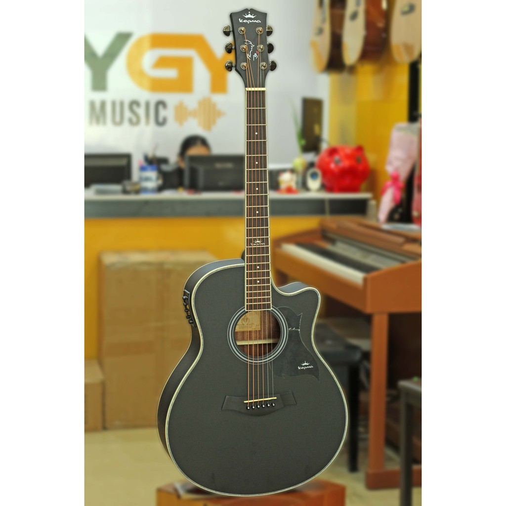 Đàn Guitar Acoustic Kepma A1CBK-EQ Tặng bao + capo +pic +ty chỉnh cần