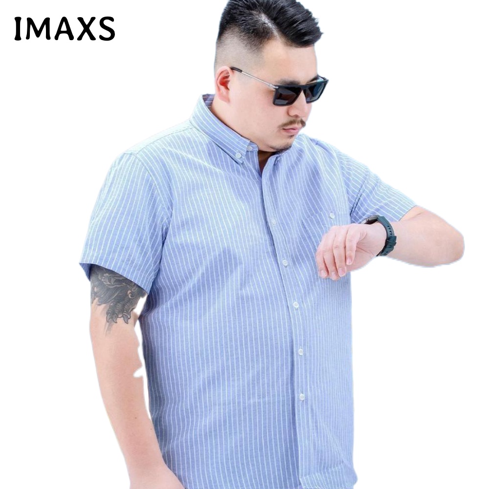 Áo Sơ Mi Tay Ngắn Kẻ Sọc Size Lớn 60-175KG Cho Nam