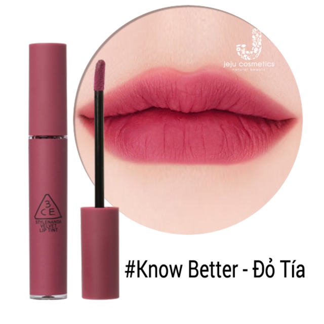 Son Kem 3CE Velvet Lip Tint #Màu Know Better