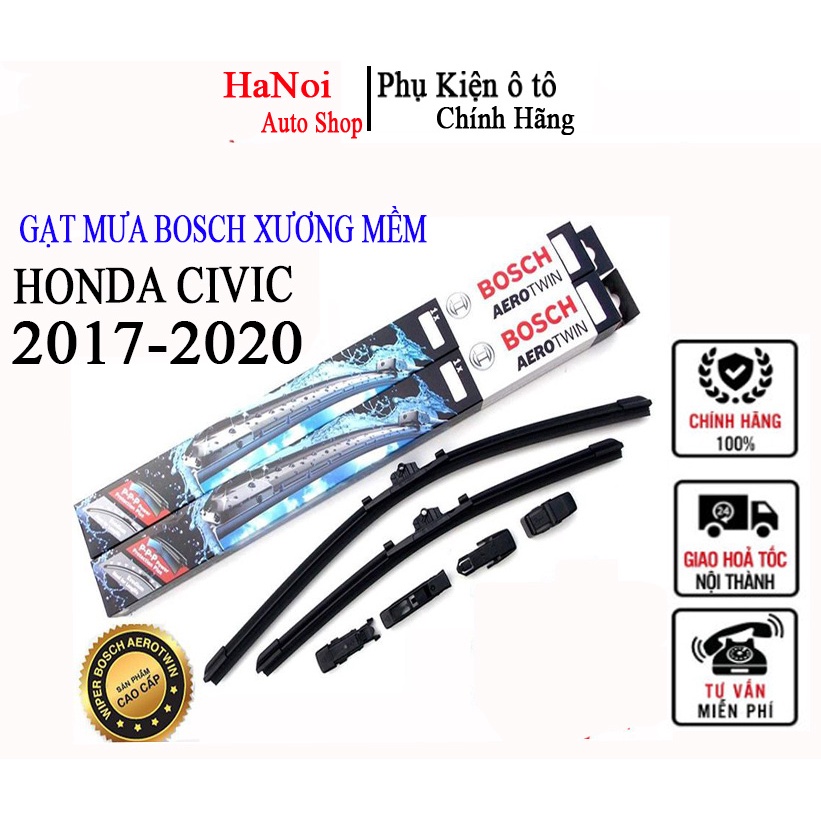 Gạt mưa cao cấp chính hãng Bosch lắp đặt Honda Civic 2017-2020 kích thước 26inch*18inch