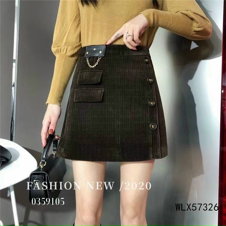 Chân Váy Nhung Dáng Chữ A 1 Túi_Xưởng May Quang Anh