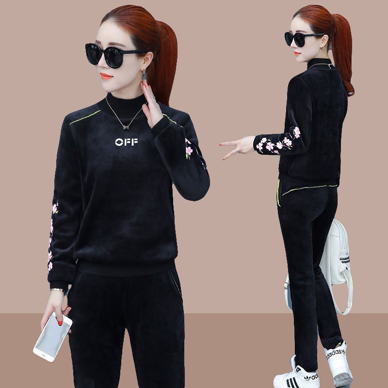 Set Đồ Thể Thao Hai Mặt Lót Nhung Dày Dặn Thời Trang Thu Đông 2022 Cho Nữ
