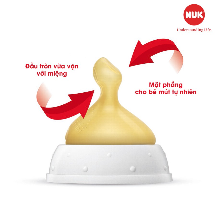 Bộ 2 núm ti NUK Premium Choice cao su tự nhiên an toàn siêu mềm chống rách
