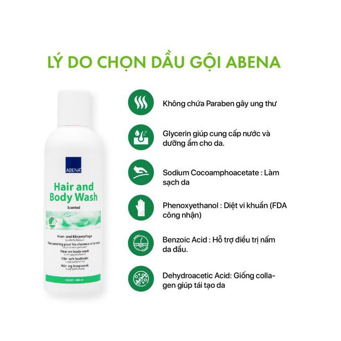Dầu tắm gội khô cho người lớn Abena Hair Body Wash 100ml - hàng chính hãng | BigBuy360 - bigbuy360.vn