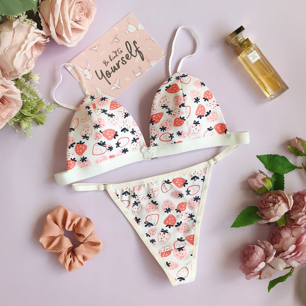 Bộ đồ lót áo không mút Cotton Candy Sky thiết kế - Quả dâu | BigBuy360 - bigbuy360.vn