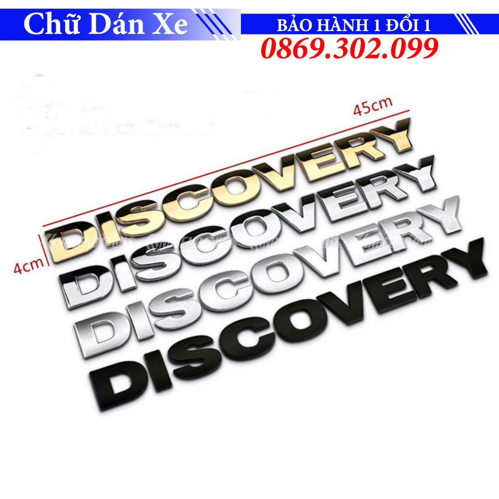 Decal Tem Chữ Discovery 3D Dán Trang Trí Ô Tô