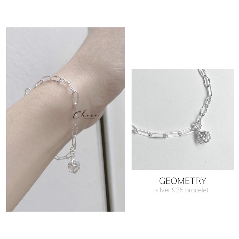 Vòng tay bạc đa giác Choco Jewelry