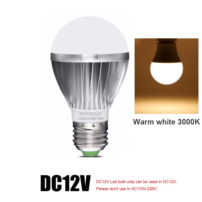Bóng Đèn Led DC12V smd 2835 E27 3W 6W 9W 12W 15W 18W 12V Tiện Dụng
