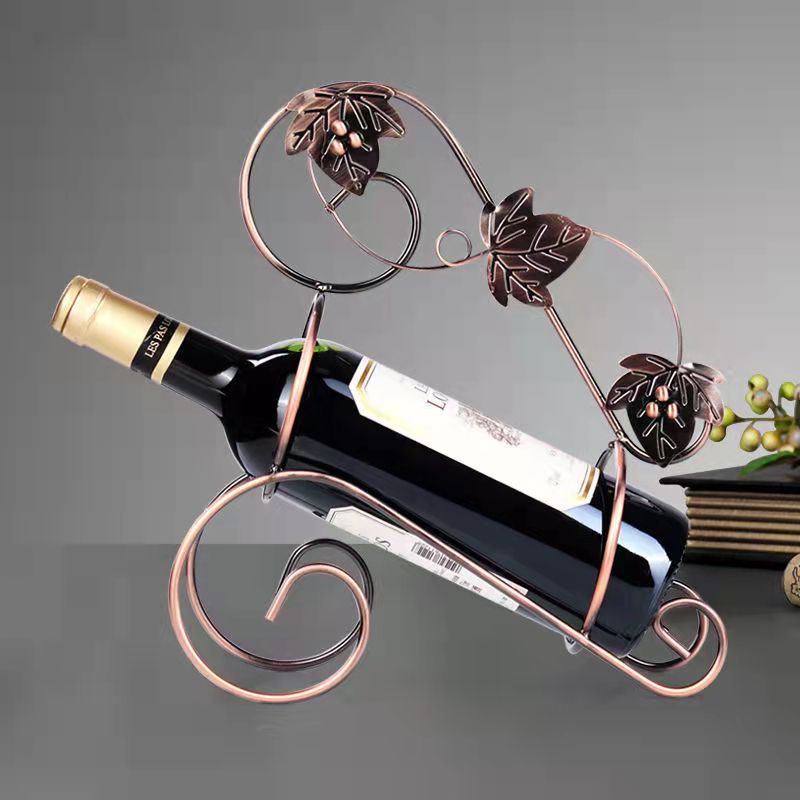 Giá Đỡ Trưng Bày Chai Rượu Bằng Sắt Phong Cách Châu Âu Sang Trọng