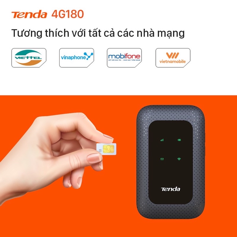 Bộ phát Wifi di động dùng sim 4G Tenda 4G LTE 4G180 hàng chính hãng