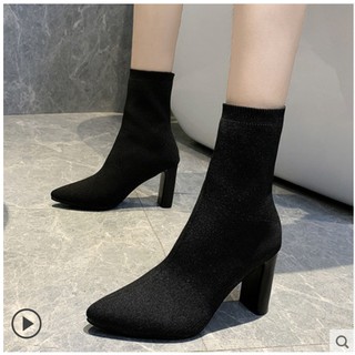 (Order) Bốt len cao cổ gót 9cm ⚡️ANDU STORE⚡️ (video ảnh thật)