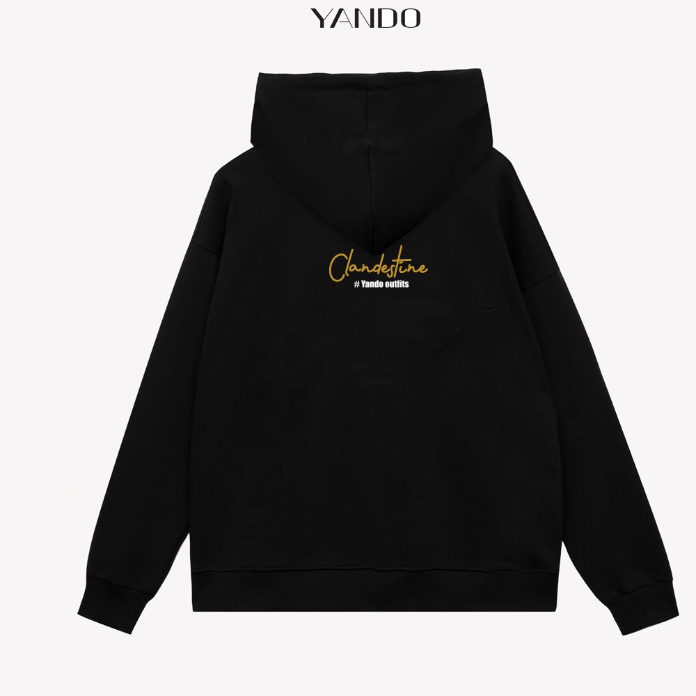 Áo Hoodie Form Rộng YANDO OUTFITS Clandestine AH200 Thun Cotton French Terry 350GSM Local Brand