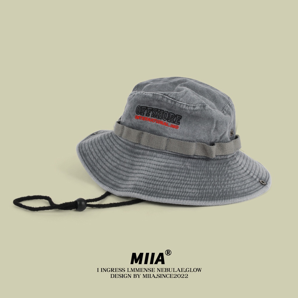 Mũ Bucket Dây Rút Chống Nắng Phong Cách Retro Cho Nam