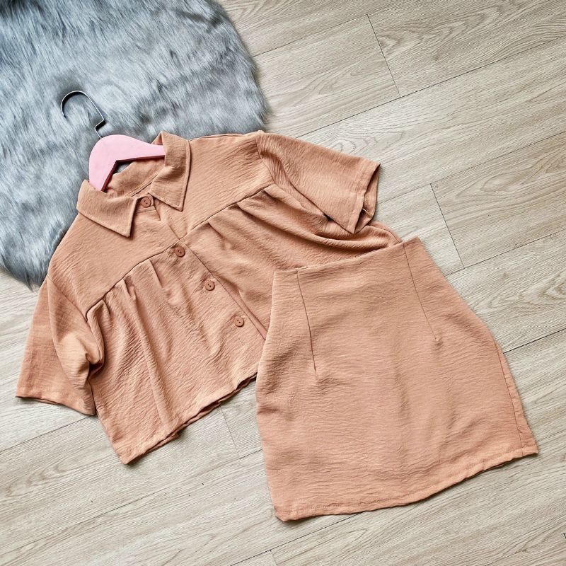 Sét đủi áo croptop form rộng cao cấp
