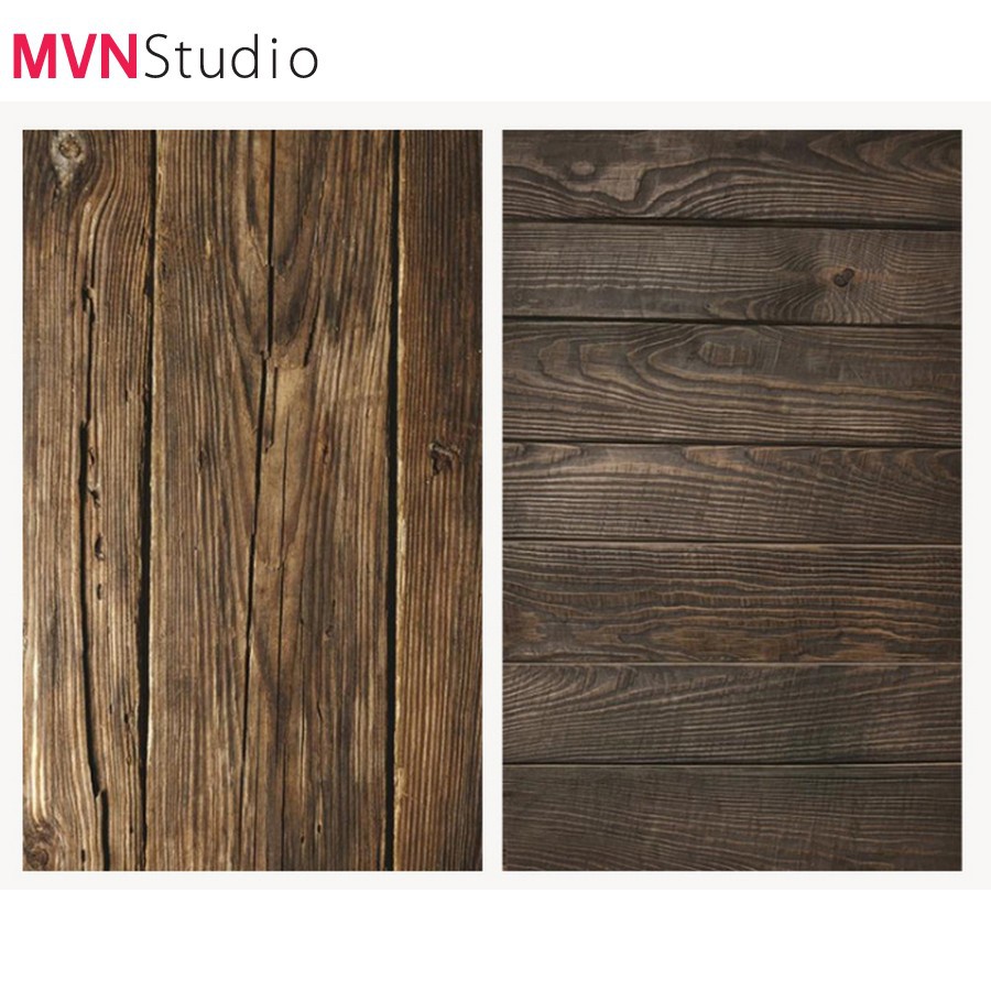 MVN Studio - Phông vân gỗ nâu 2 mặt - phông nền 3D chụp ảnh sản phẩm size 57x87cm