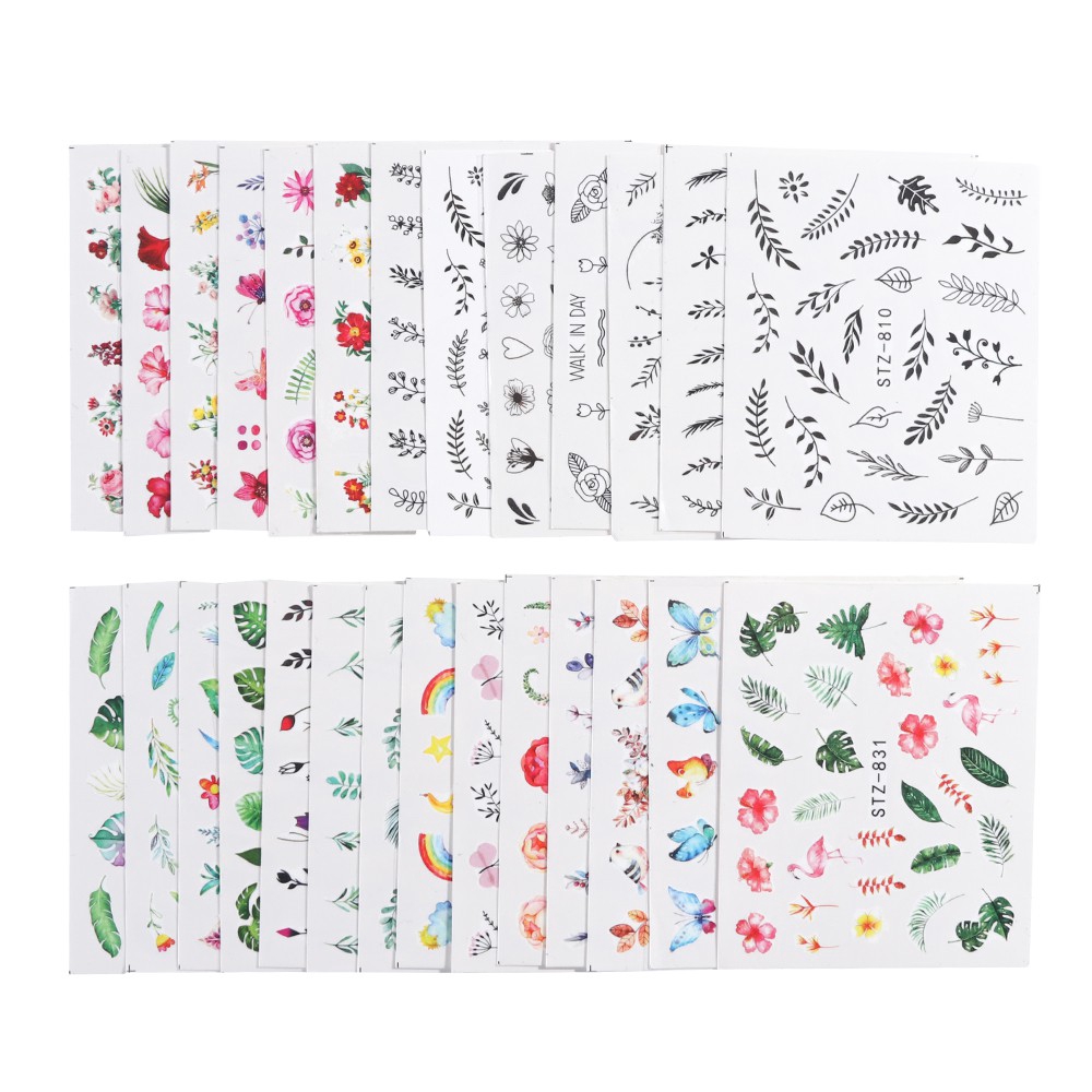 Bộ 29 miếng dán móng nghệ thuật nhiều họa tiết đơn giản