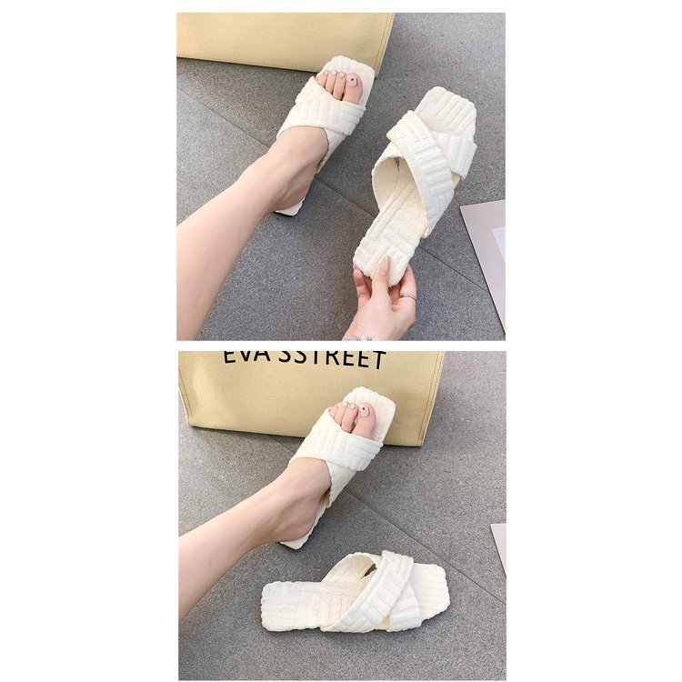 Dép quai chéo đế bằng thiết kế thoải mái thời trang