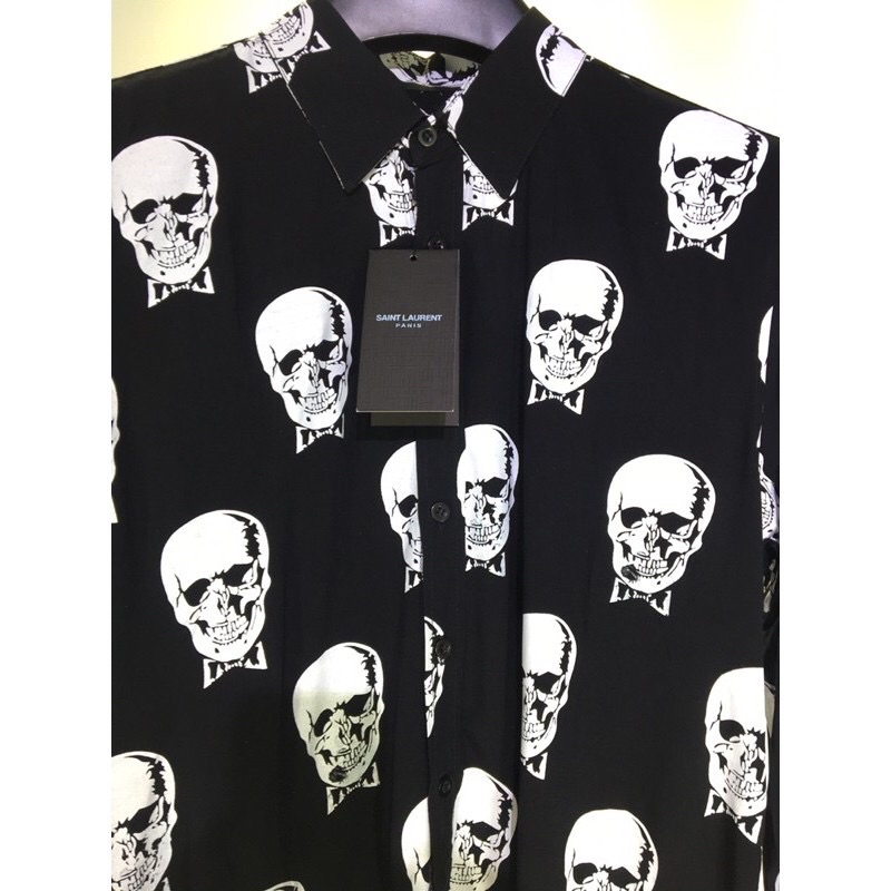 Áo sơ mi sain lauren hoa văn