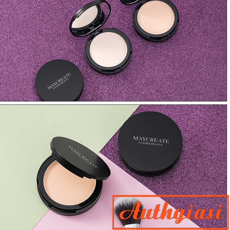 Phấn nén Maycreate phủ Collagen che phủ lỗ chân lông hoàn hảo có sẵn mút tán