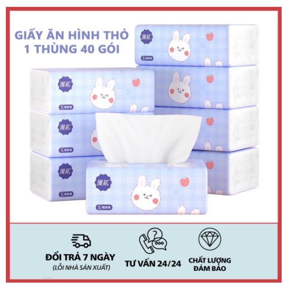 [Giá Tốt ❤️] THÙNG 40 GÓI GIẤY ĂN RÚT HÌNH THỎ NỘI ĐỊA TRUNG