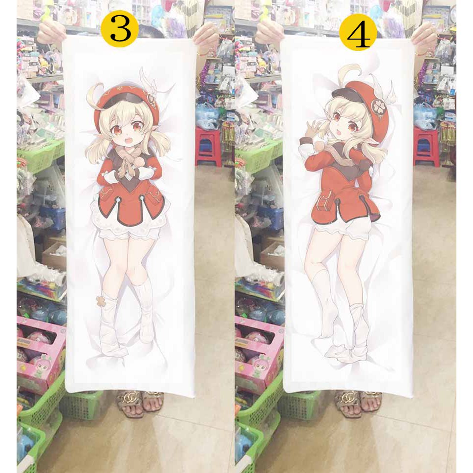 Gối ôm dài Game Klee genshin impact 1m x40cm có ruột bông