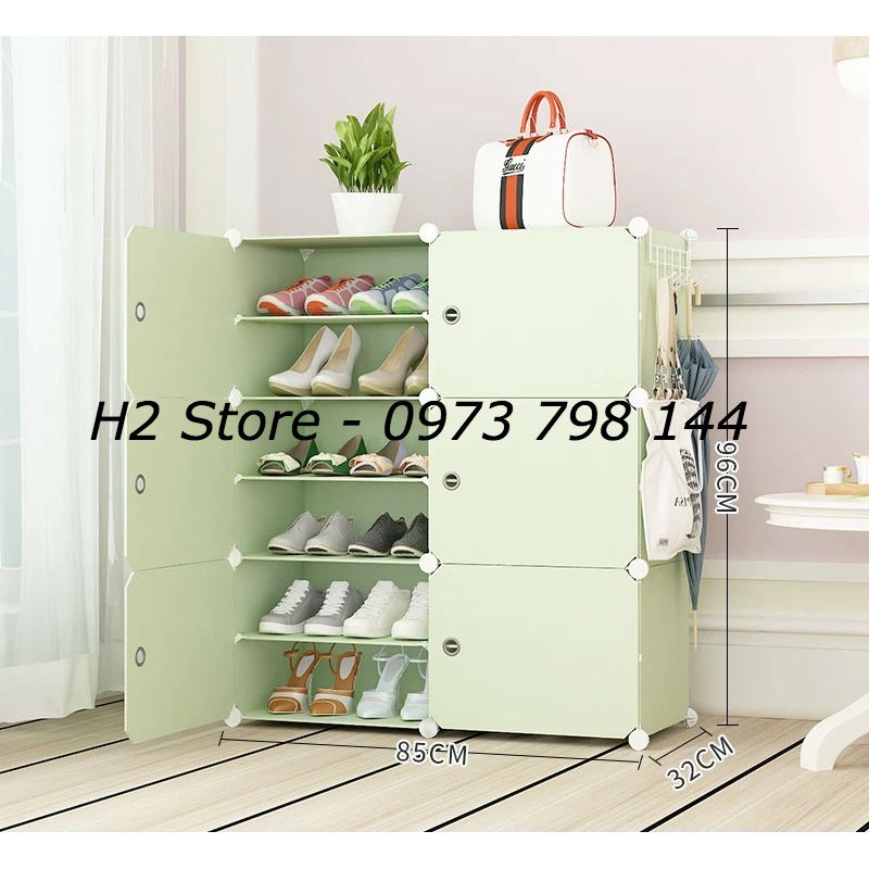 TỦ NHỰA ĐỰNG GIÀY DÉP KIỂU MỚI 12 Ô (chia ô) VÁCH CỐM