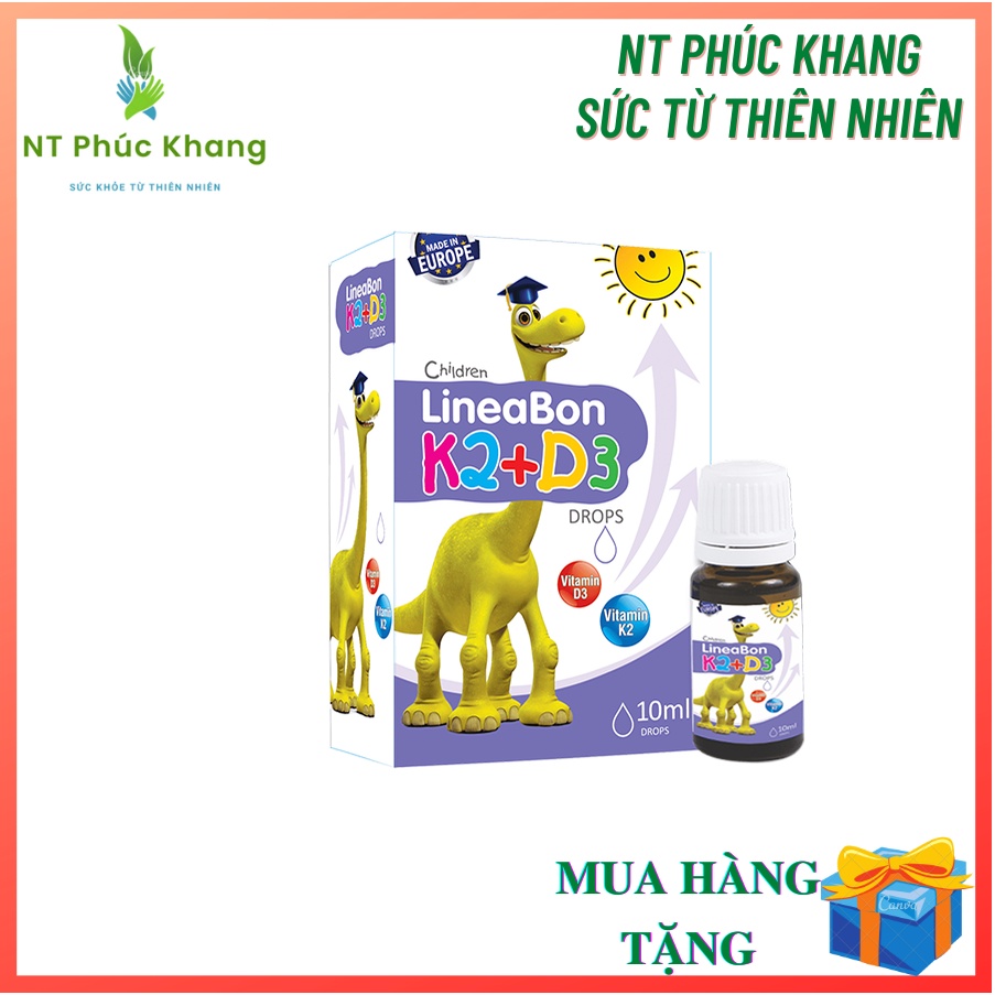 LineaBon K2 D3 Vitamin D3 K2 Mk7 tăng chiều cao hấp thu Canxi tối đa cho bé an toàn dùng cho trẻ sơ sinh trẻ em