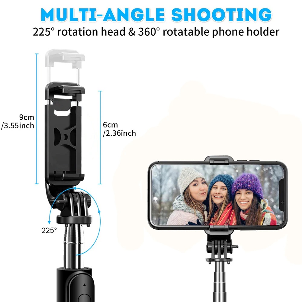 Gậy Chụp Hình Selfie L02 Chân Tripod Với Bluetooth, Kéo Dài 100Cm, Dành Cho Điện Thoại Và GoPro