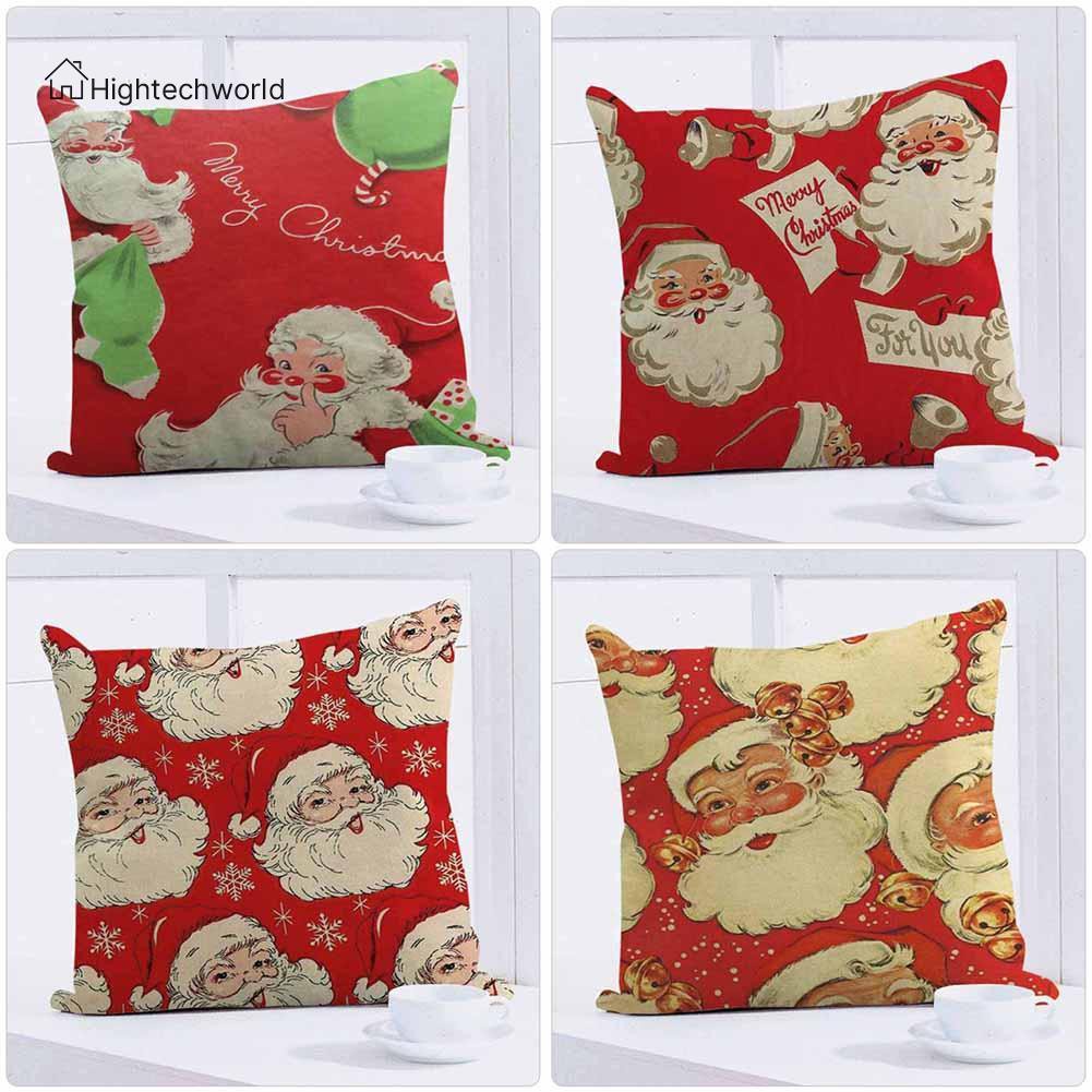 Hightechworld Christmas Xmas Santa Sofa Car Throw Cushion Pillow Cover Case Decor Gift