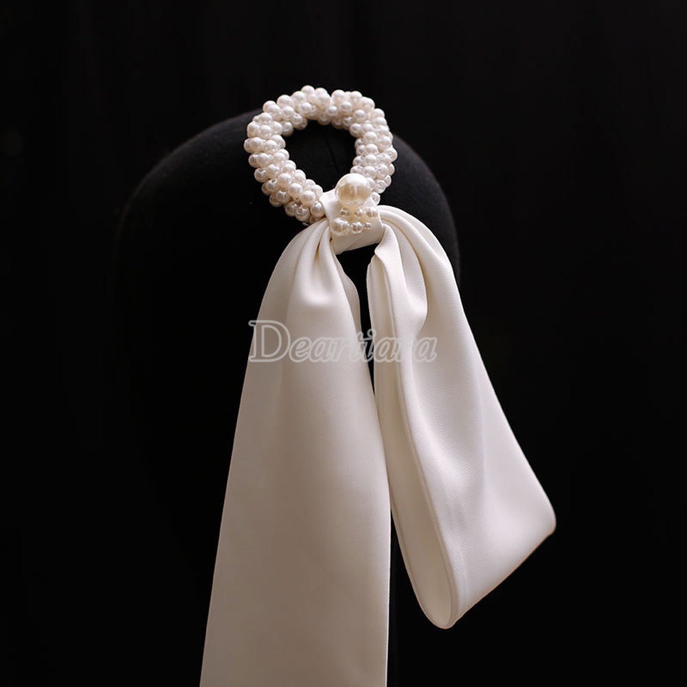 Dây Buộc Tóc Thắt Nơ Đính Hạt Thời Trang Cho Cô Dâu