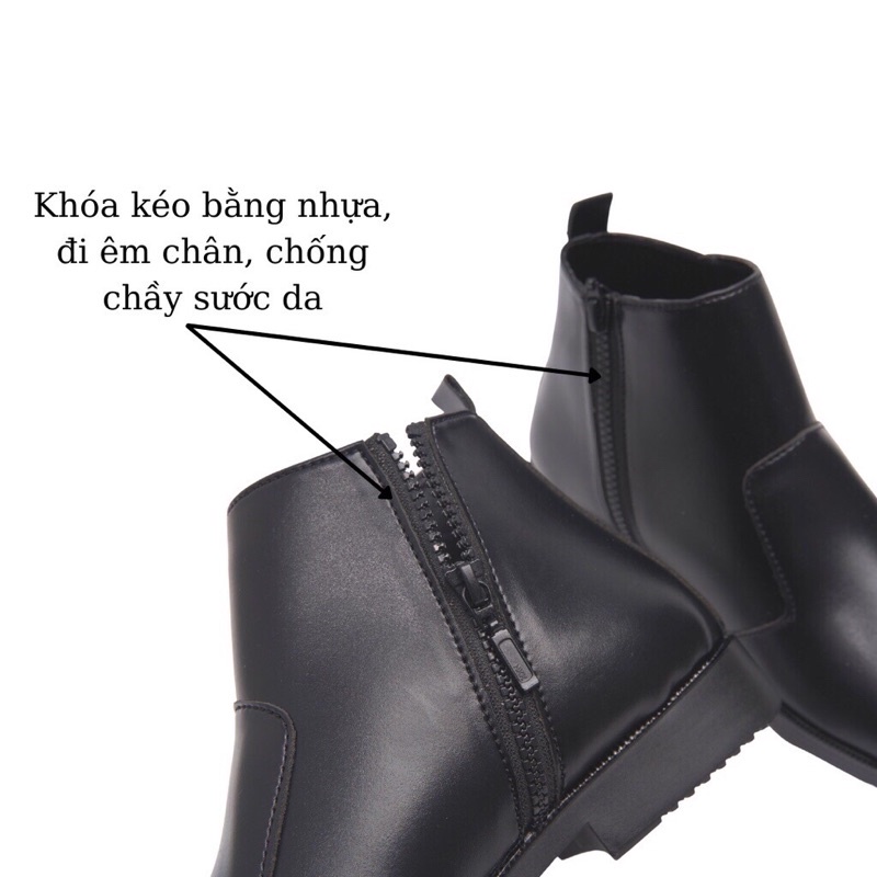 Giày boots nam Chelsea Boots Classic cổ Khoá đế khâu
