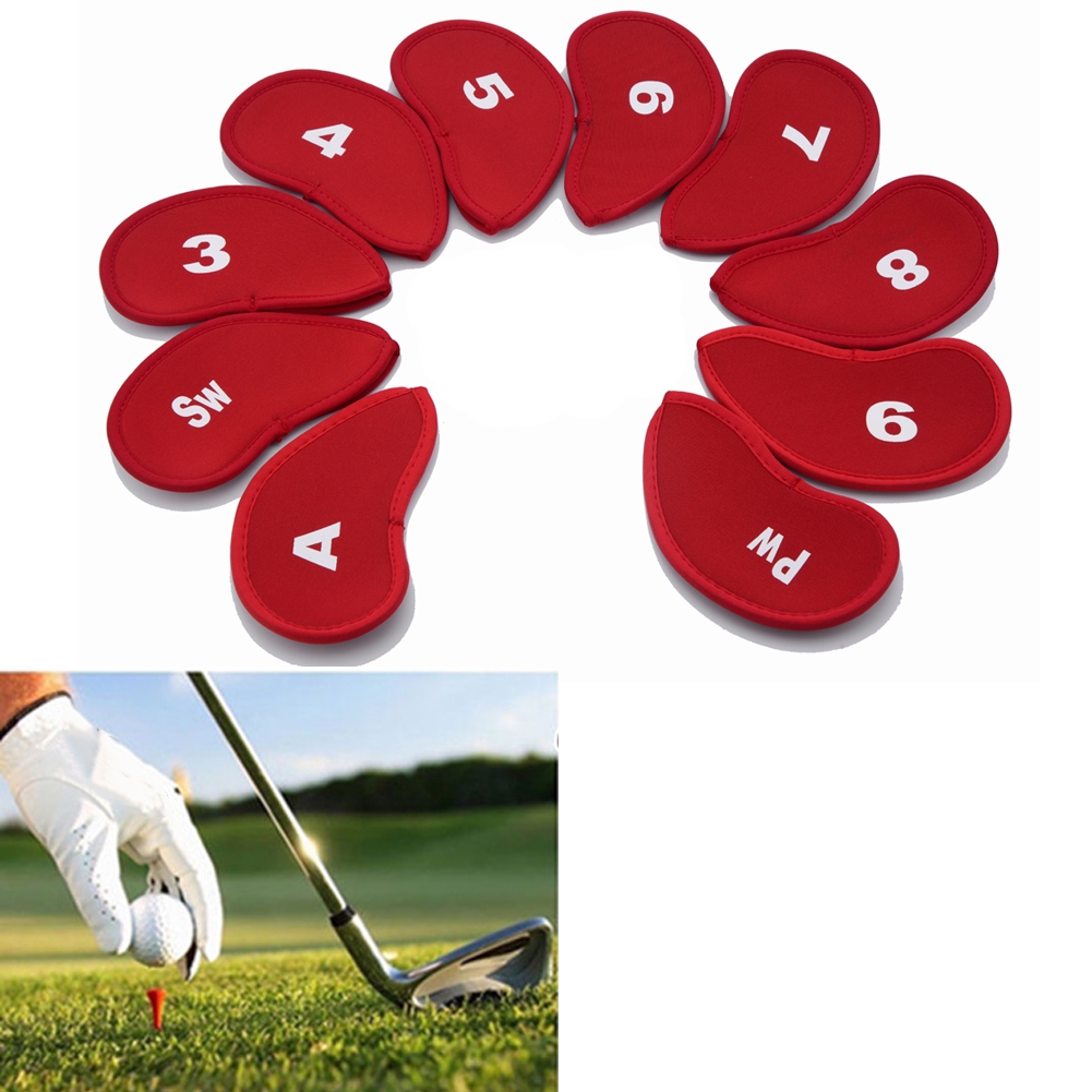 10pcs Dust Proof Anti-slip Accessories Outdoor Sports Thick Wear Resistant Numbers Print Shockproof Golf Pole Cover