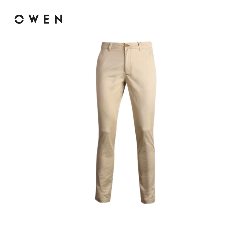 Quần khaki Nam Owen Cotton Slimfit màu BE - QKSL91737