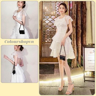 Đầm voan trắng bèo tầng hở lưng