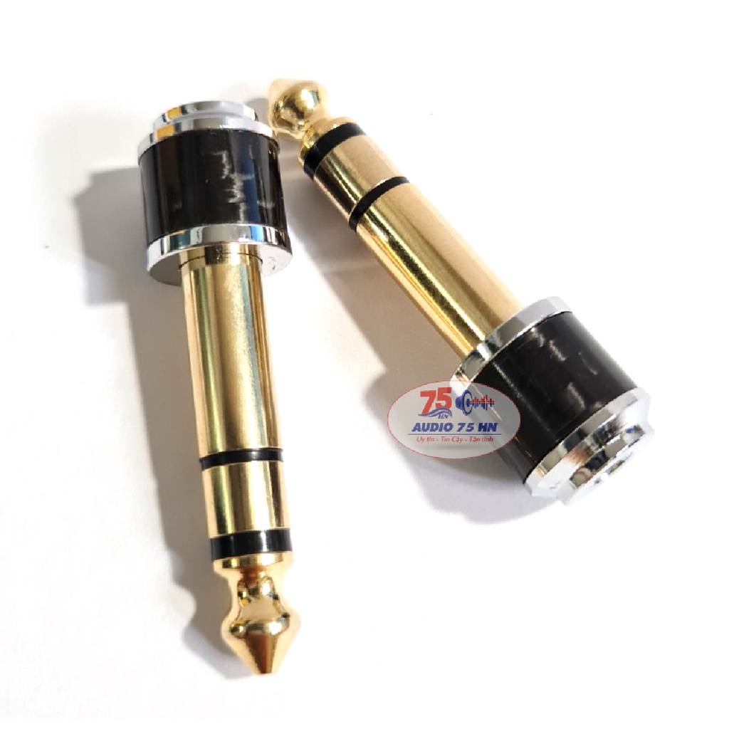 01 Đầu Jack chuyển 6.5mm đực ra 3.5mm cái chất liệu carbon mạ vàng Jack 6.5 ra 3.5